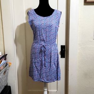 Blue Floral Sleeveless Bebop Dress